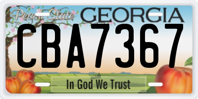 GA license plate CBA7367