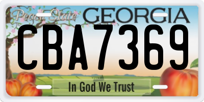 GA license plate CBA7369