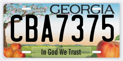 GA license plate CBA7375