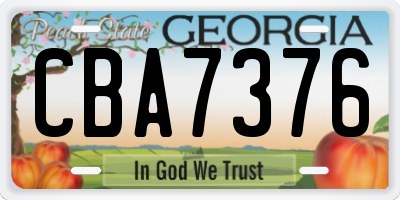 GA license plate CBA7376
