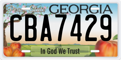 GA license plate CBA7429