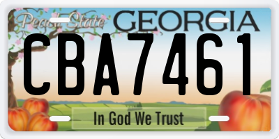 GA license plate CBA7461