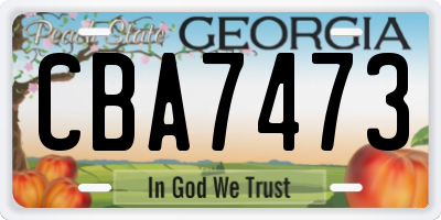 GA license plate CBA7473