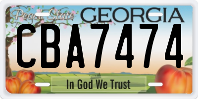 GA license plate CBA7474