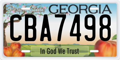 GA license plate CBA7498