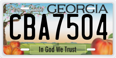 GA license plate CBA7504