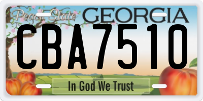 GA license plate CBA7510