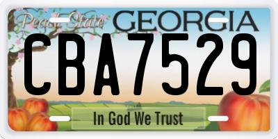 GA license plate CBA7529