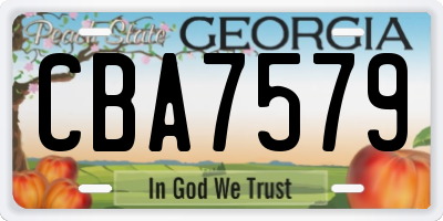 GA license plate CBA7579