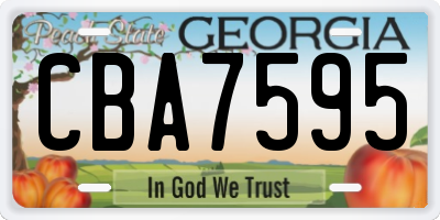 GA license plate CBA7595