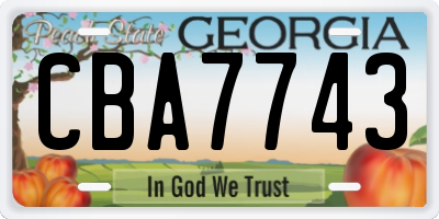 GA license plate CBA7743