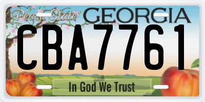 GA license plate CBA7761