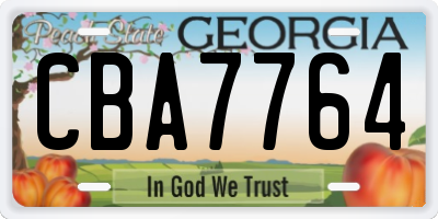 GA license plate CBA7764