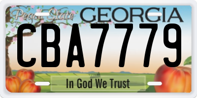 GA license plate CBA7779