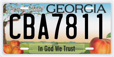 GA license plate CBA7811