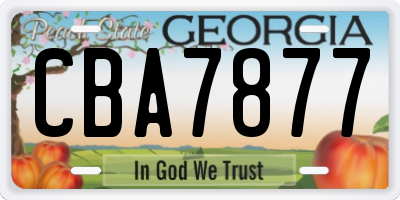 GA license plate CBA7877