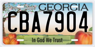 GA license plate CBA7904