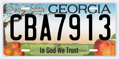 GA license plate CBA7913