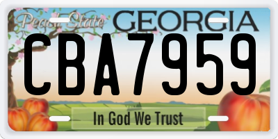 GA license plate CBA7959
