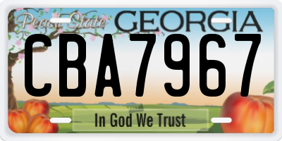 GA license plate CBA7967