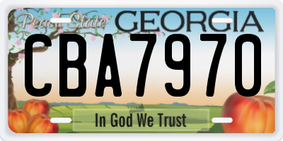 GA license plate CBA7970