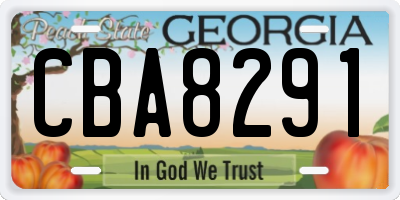GA license plate CBA8291