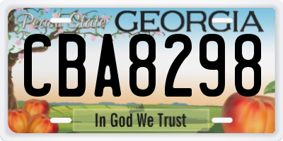 GA license plate CBA8298
