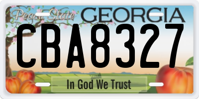 GA license plate CBA8327