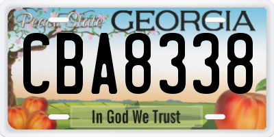 GA license plate CBA8338