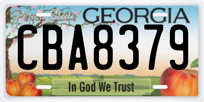 GA license plate CBA8379