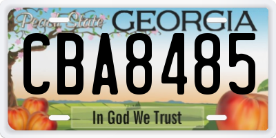 GA license plate CBA8485