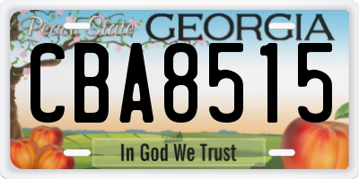 GA license plate CBA8515