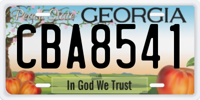 GA license plate CBA8541
