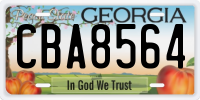 GA license plate CBA8564