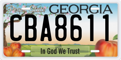 GA license plate CBA8611