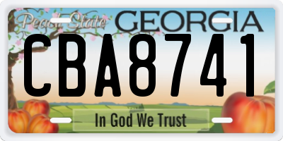 GA license plate CBA8741