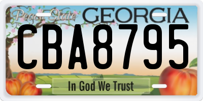 GA license plate CBA8795