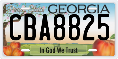 GA license plate CBA8825