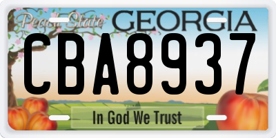 GA license plate CBA8937