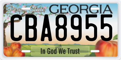 GA license plate CBA8955