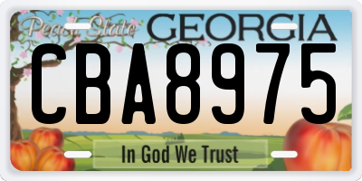 GA license plate CBA8975