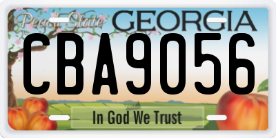 GA license plate CBA9056