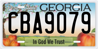 GA license plate CBA9079
