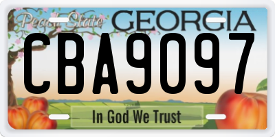 GA license plate CBA9097