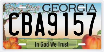 GA license plate CBA9157