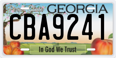 GA license plate CBA9241
