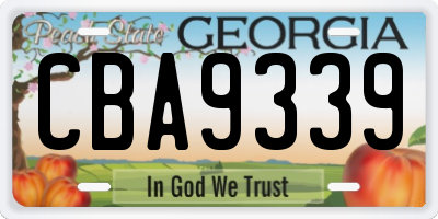 GA license plate CBA9339