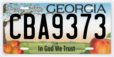 GA license plate CBA9373