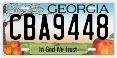 GA license plate CBA9448