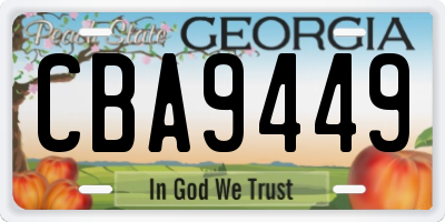 GA license plate CBA9449